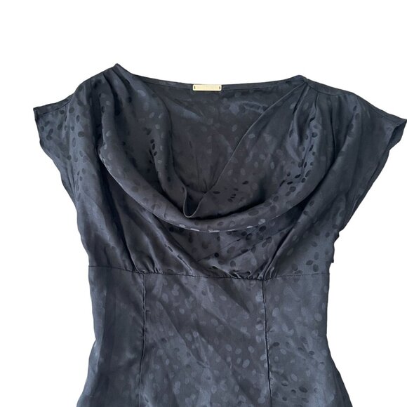 LOEFFLER RANDALL Black Silk Draped Neck Dress Size 2 - Picture 2 of 8